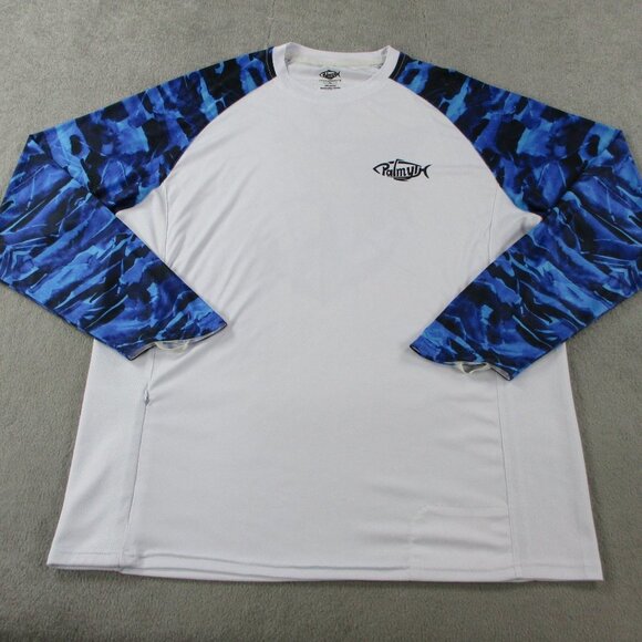 Palmyth Shirt Mens Extra Large Blue White Performance Fishing Long Sleeve UPF - Picture 3 of 11
